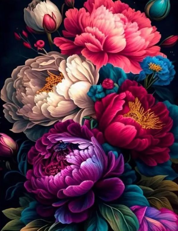 Paint by numbers - Peony colour burst - 40x50cm_0