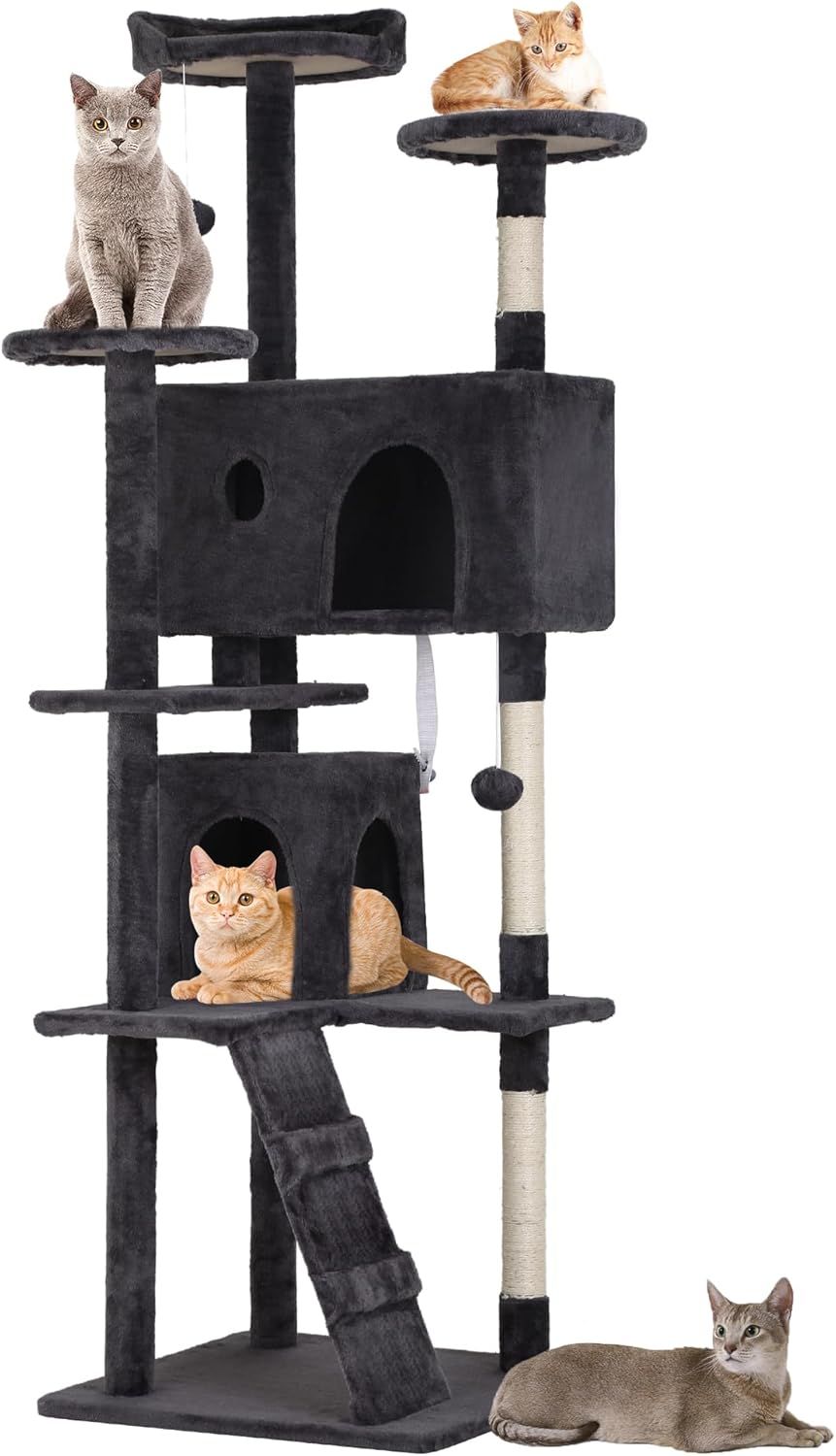 TORRE CENTRO DE ACTIVIDADES BESTPET PARA GATOS DE 70" CON MUEBLES CONDOMINIO_0