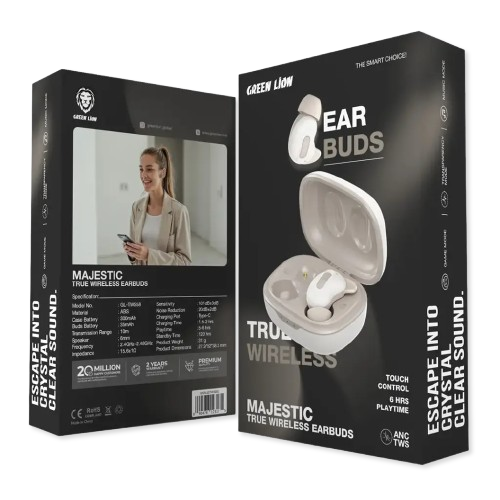 Green Lion Majestic True Wireless Earbuds TWS - Beige_0