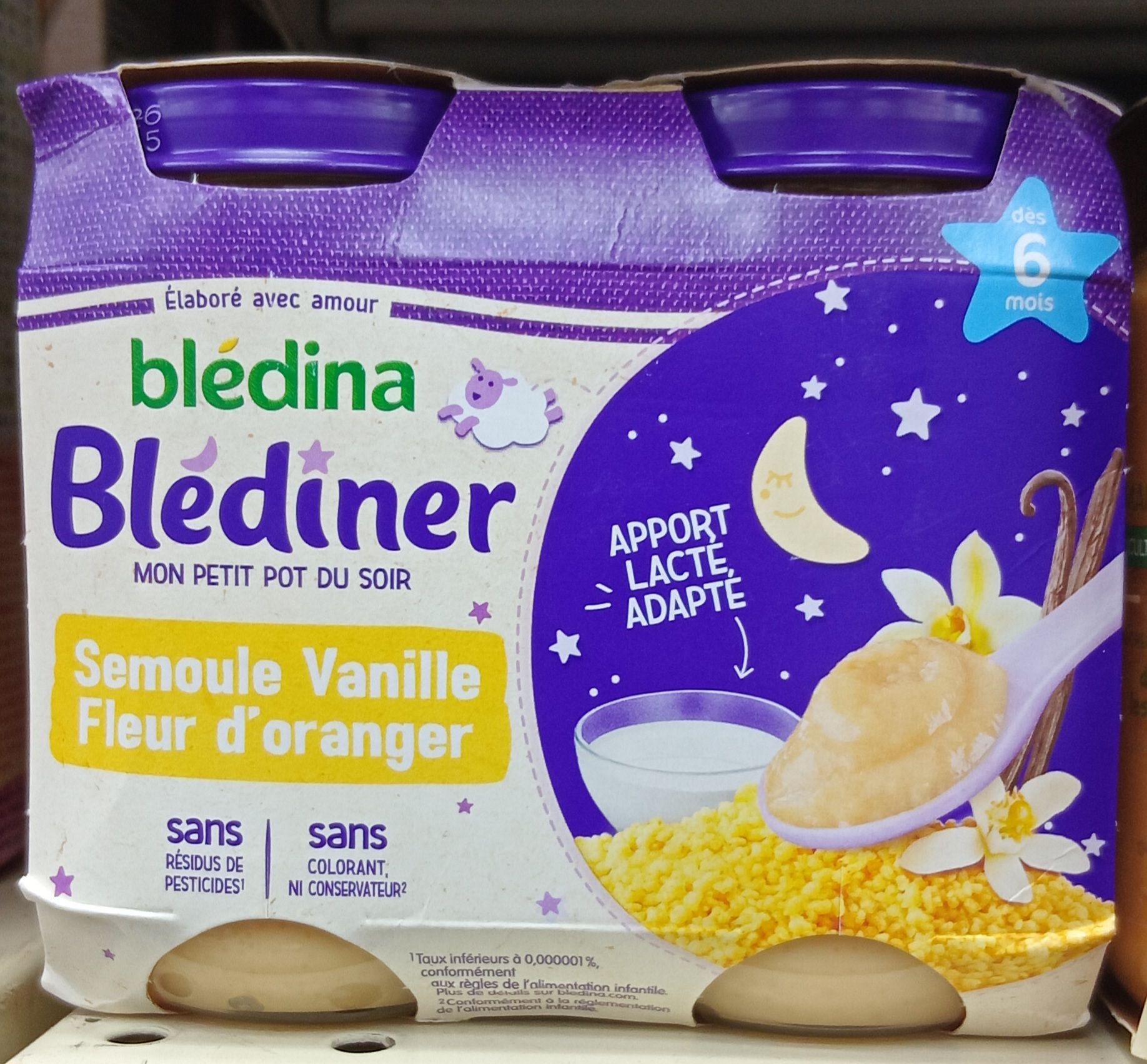 Blediner Food Semoule/Vanille 6 mois 200g_0