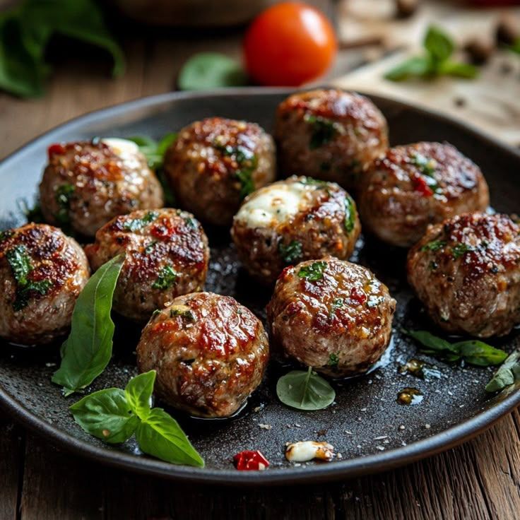 Assiettes de boulettes de viande_0