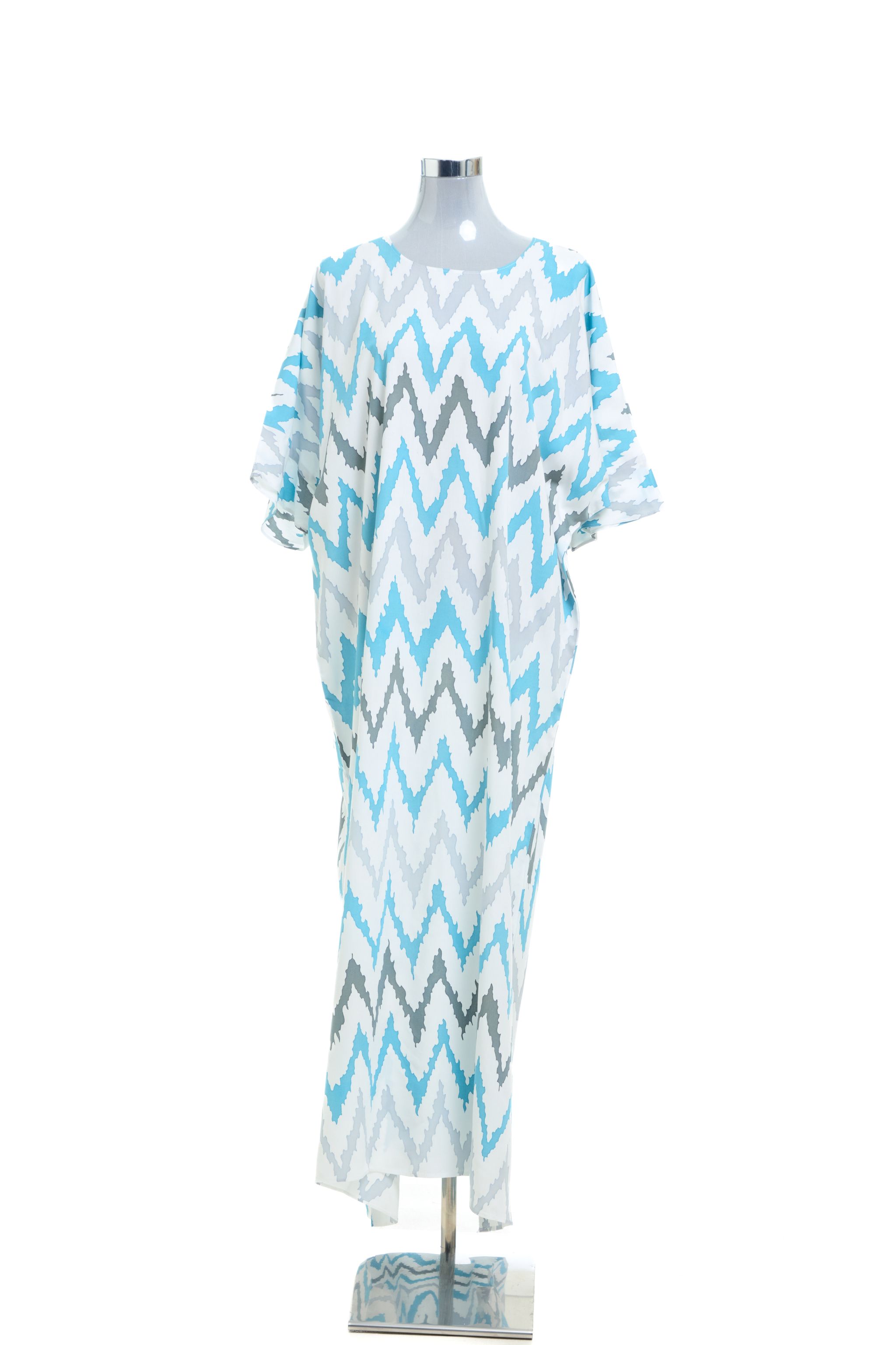 KAFTAN ZIGZAG 3/4 SLEEVE  : BLUE GREY_1