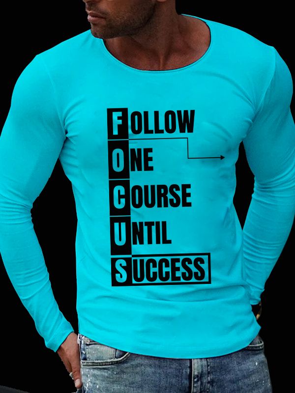 🏁 FOCUS: Follow One Course Until Success – Motivational Long-Sleeve Tee _4