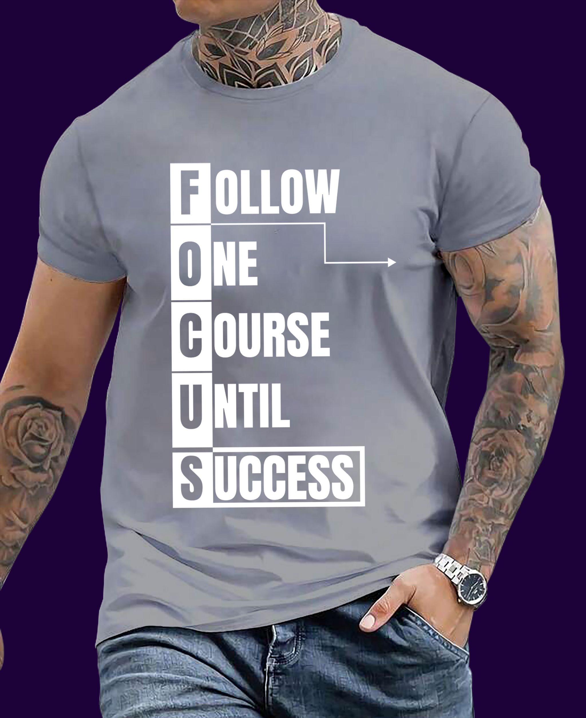 🏁 FOCUS: Follow One Course Until Success – Motivational short-Sleeve Tee _1