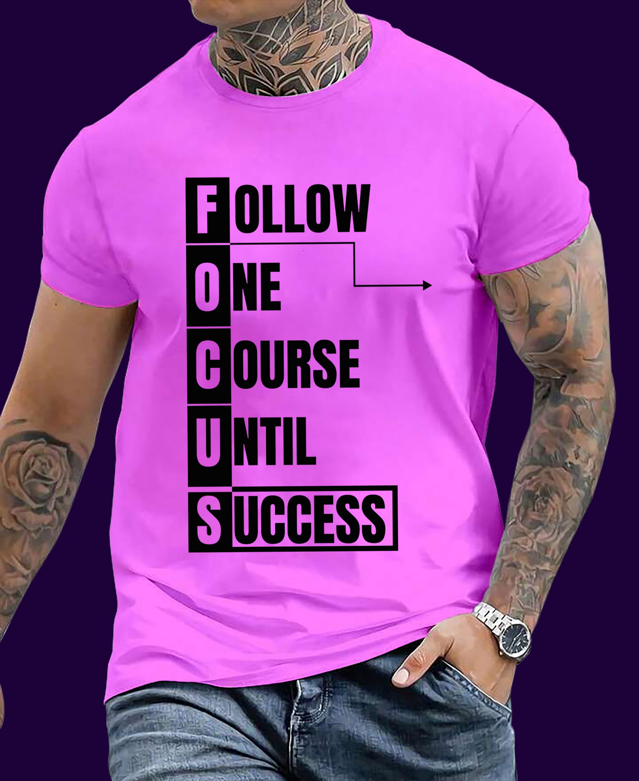 🏁 FOCUS: Follow One Course Until Success – Motivational short-Sleeve Tee _6