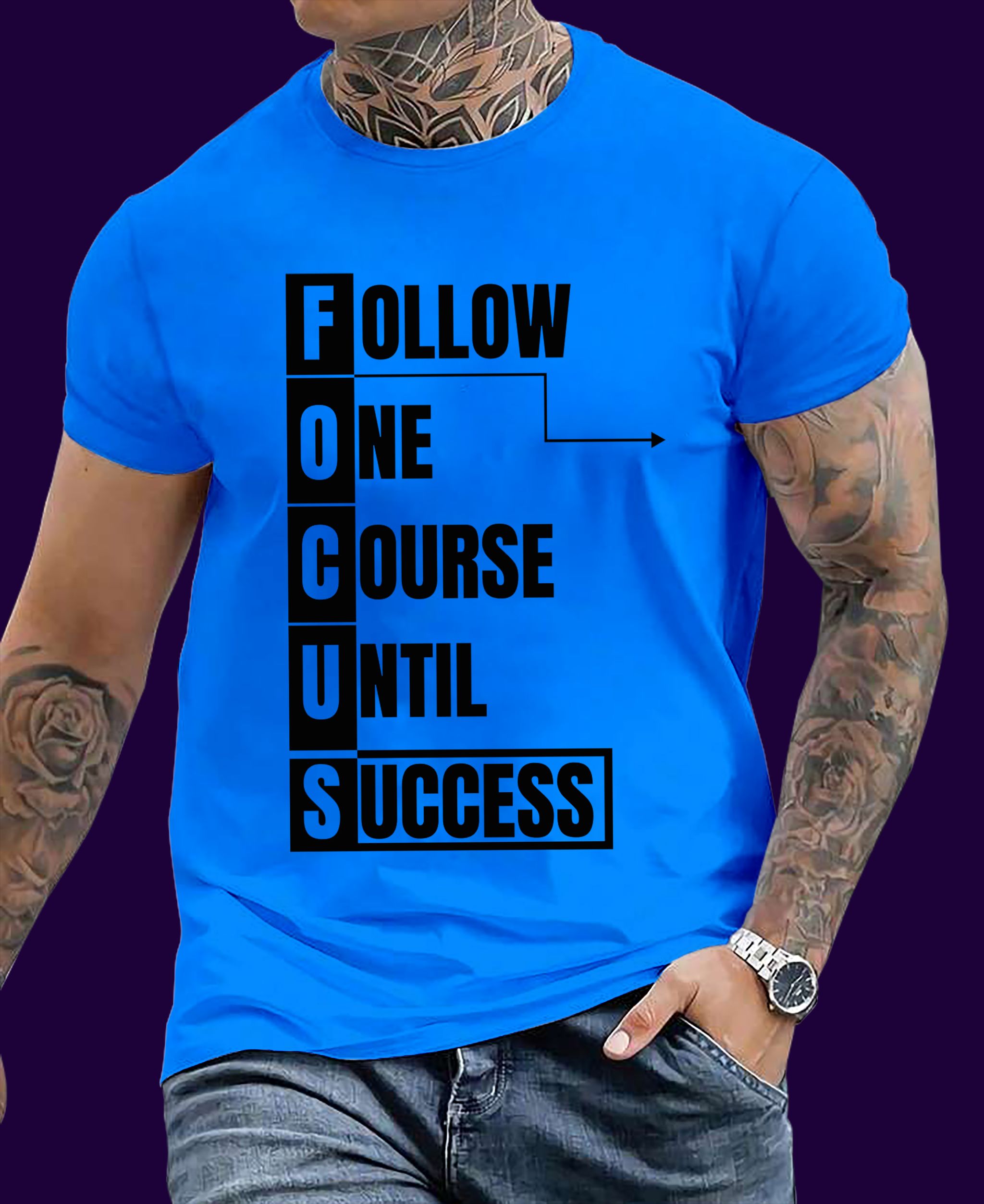 🏁 FOCUS: Follow One Course Until Success – Motivational short-Sleeve Tee _3