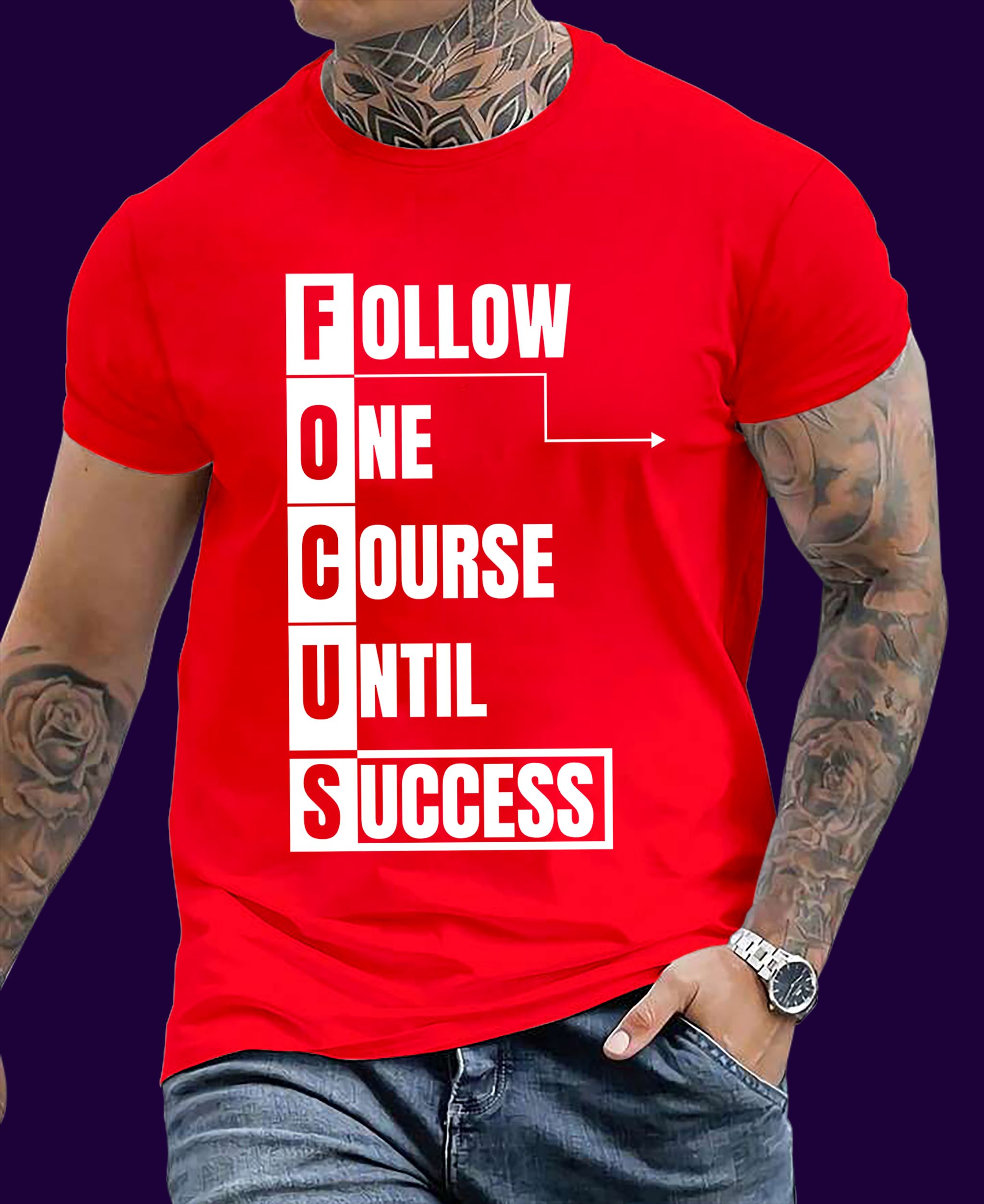 🏁 FOCUS: Follow One Course Until Success – Motivational short-Sleeve Tee _7