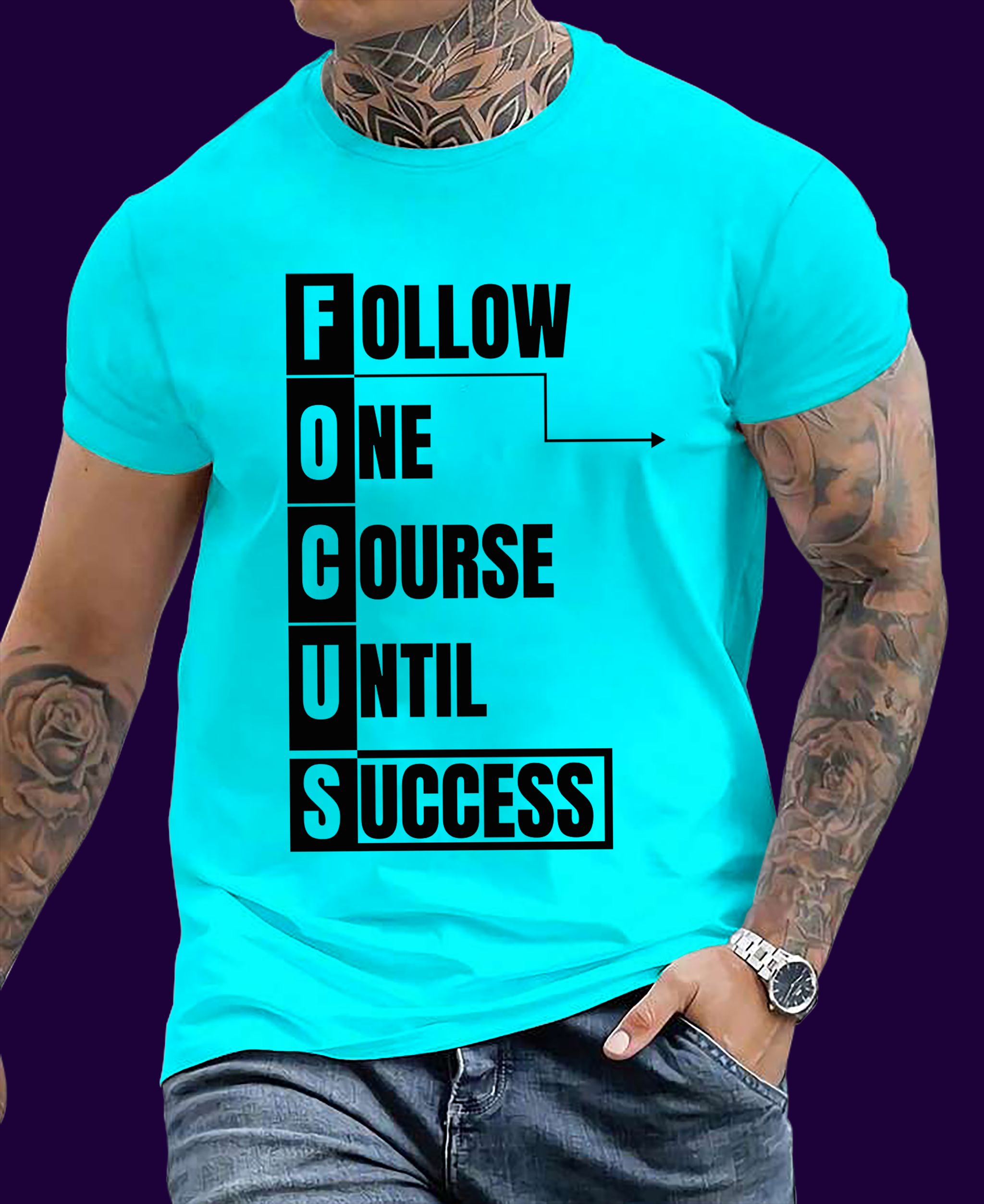 🏁 FOCUS: Follow One Course Until Success – Motivational short-Sleeve Tee _5