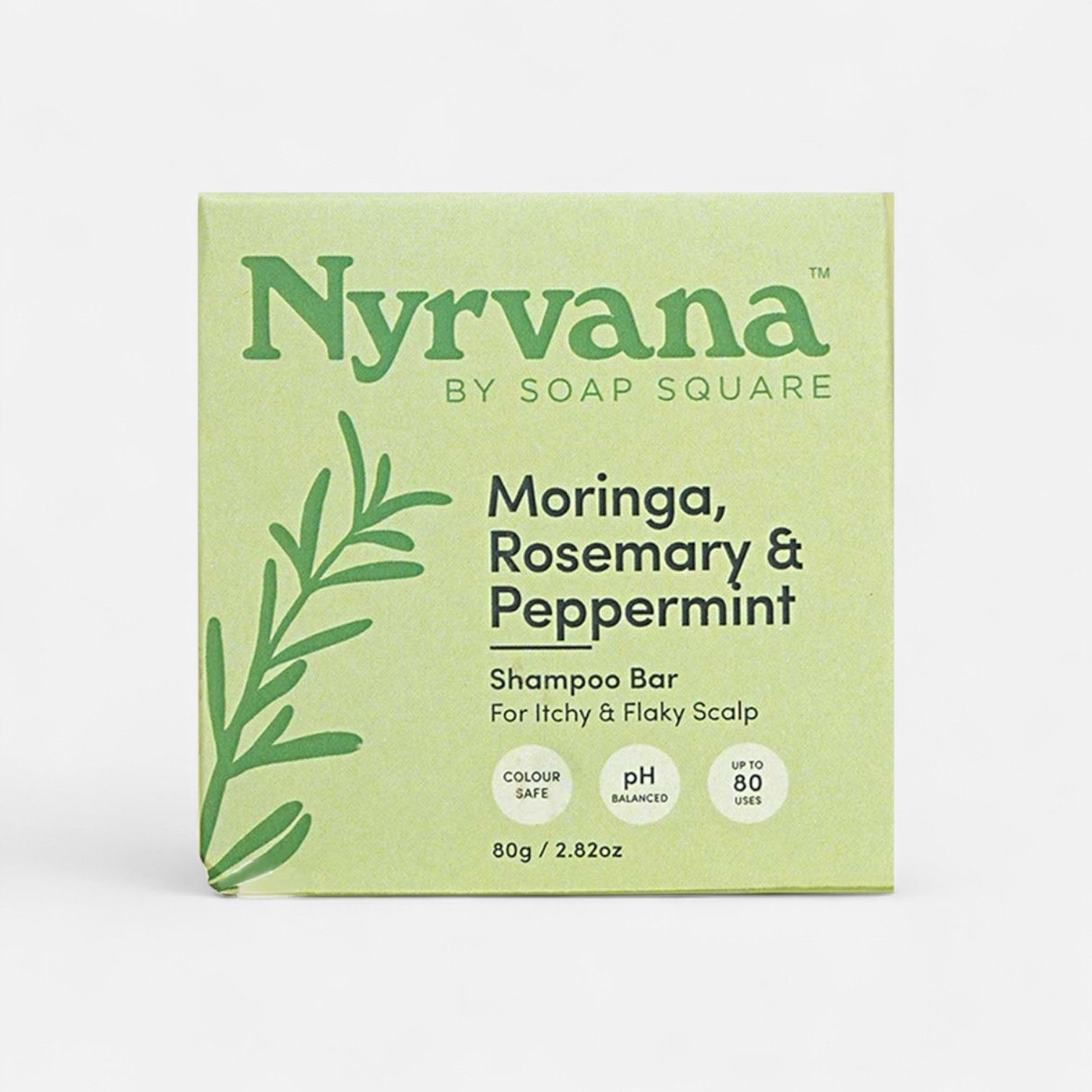 Nyrvana Moringa, Rosemary & Peppermint Shampoo Bar 80g_0