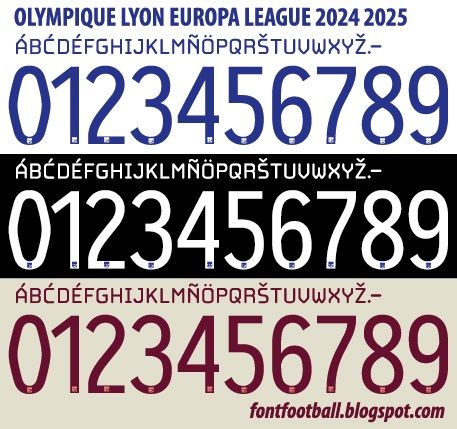 Font Vector Olympique Lyon Lyonnais Europa League UEL 2024 2025 kit_0