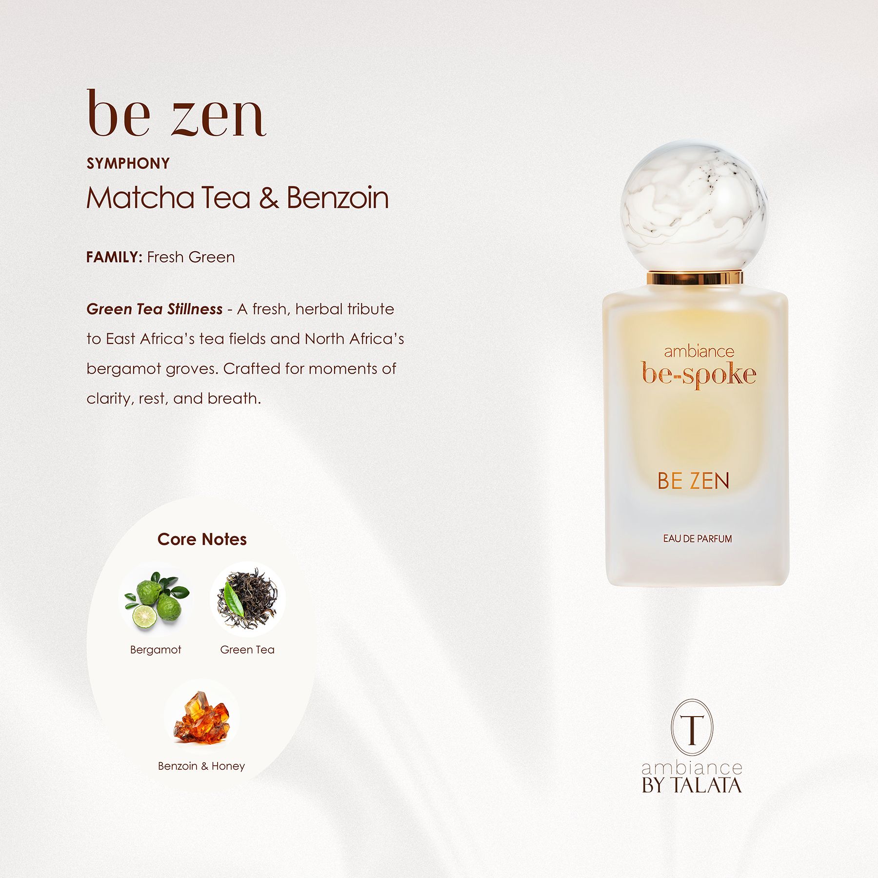 BE ZEN - Matcha Tea · Benzoin Honey - Eau De Parfum - 50ml + Travel Size 10ml_1