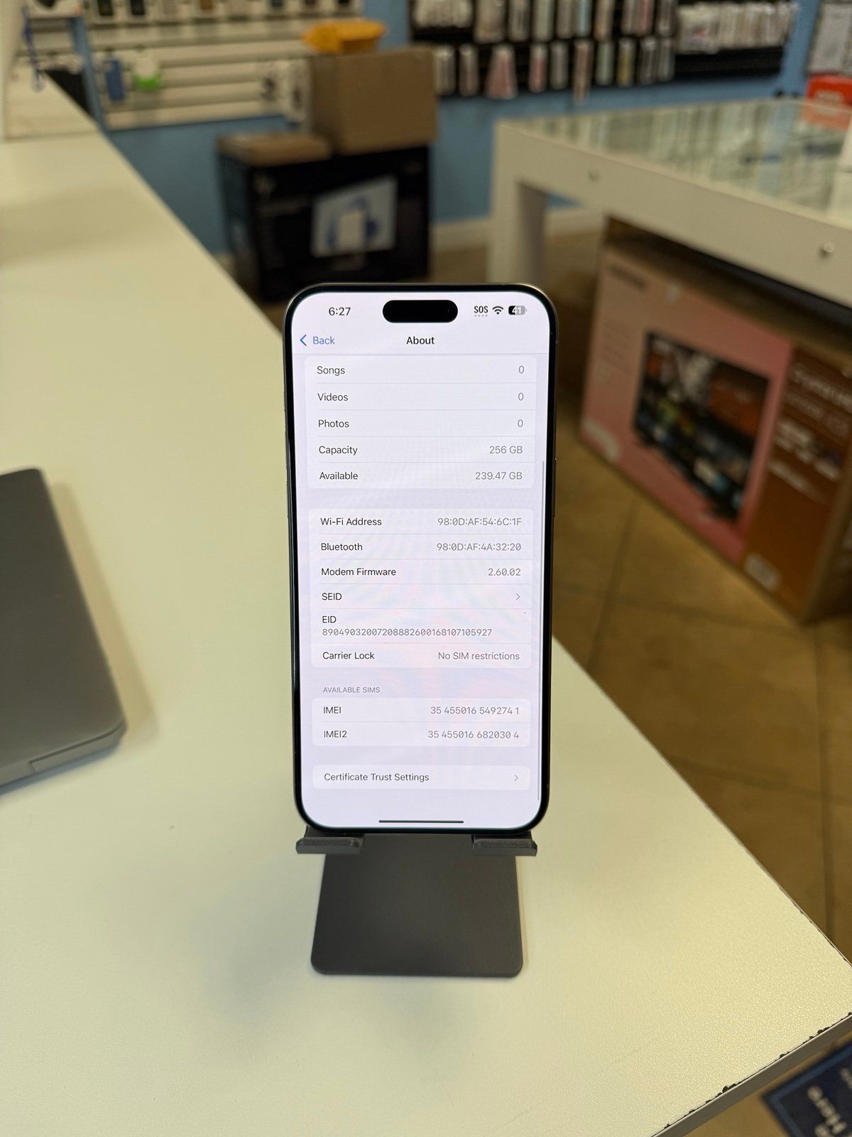 iPhone 15 Pro Max Natural Titanium 256GB Factory Unlocked (Physical & E-Sim)_3