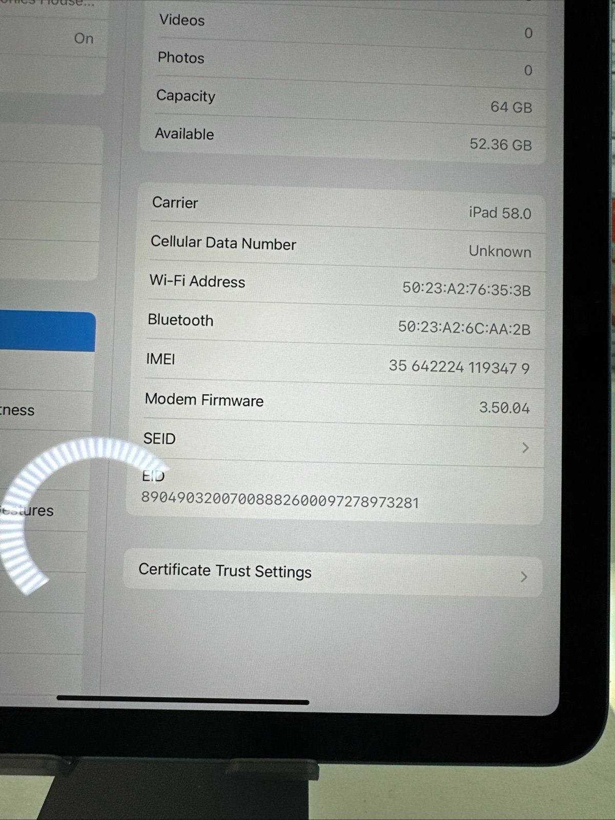 ipad Air 5th generation M1 Cellular Unlocked iOS 17.4.1_6