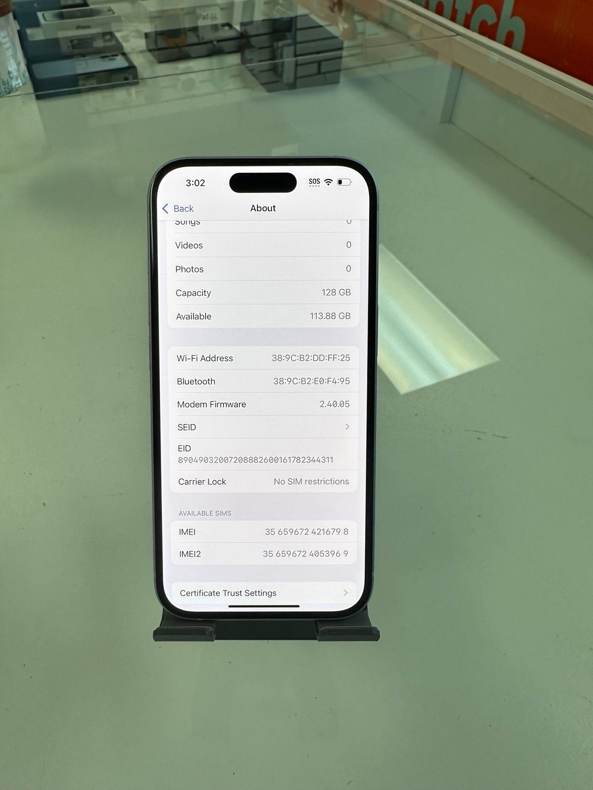 iPhone 15 128 GB Blue unlocked physical sim & E-Sim_3