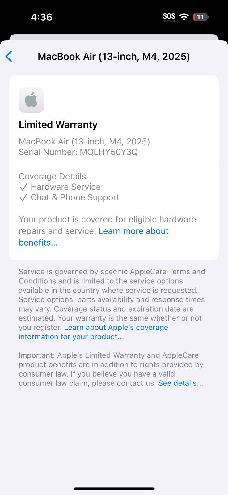 MacBook Air Midnight (13-inch, M4, 2025) 16GB 256 SSD With Apple Care Warranty_7