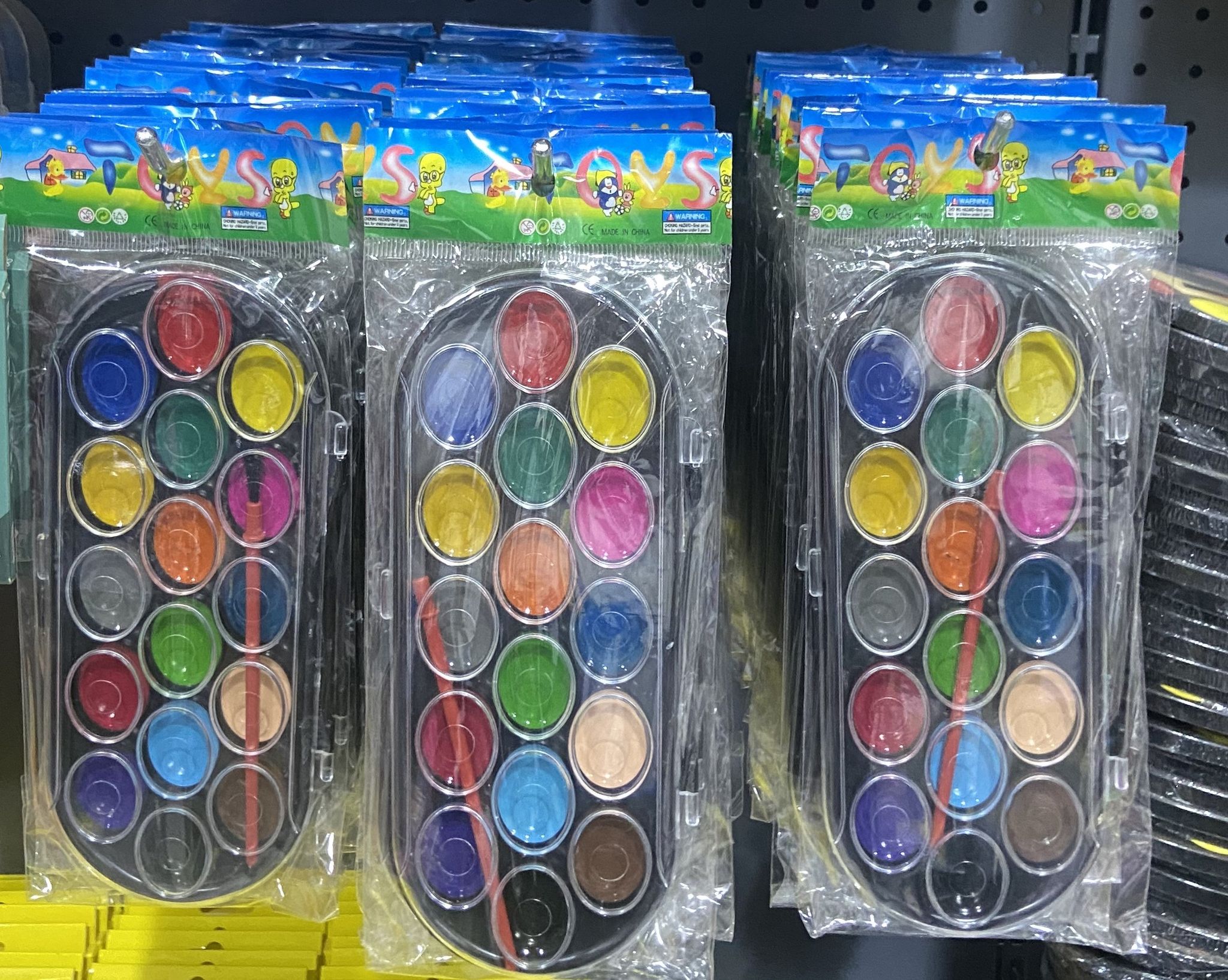 🎨 Palette de peinture à l’eau – 18 couleurs vives + pinceau offert_0