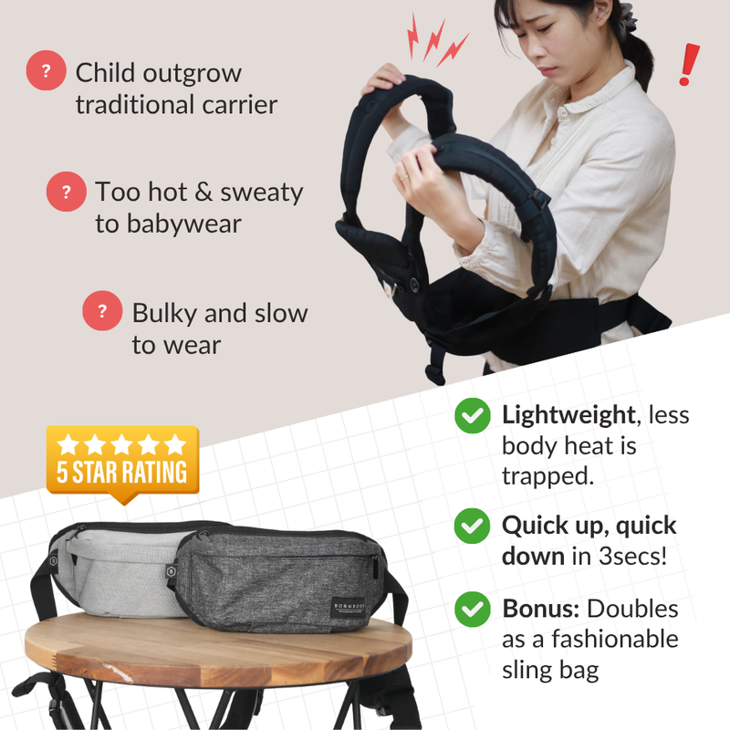 BORNBOON Hip Seat 3 in 1 Baby Carrier | Sling Bag_2