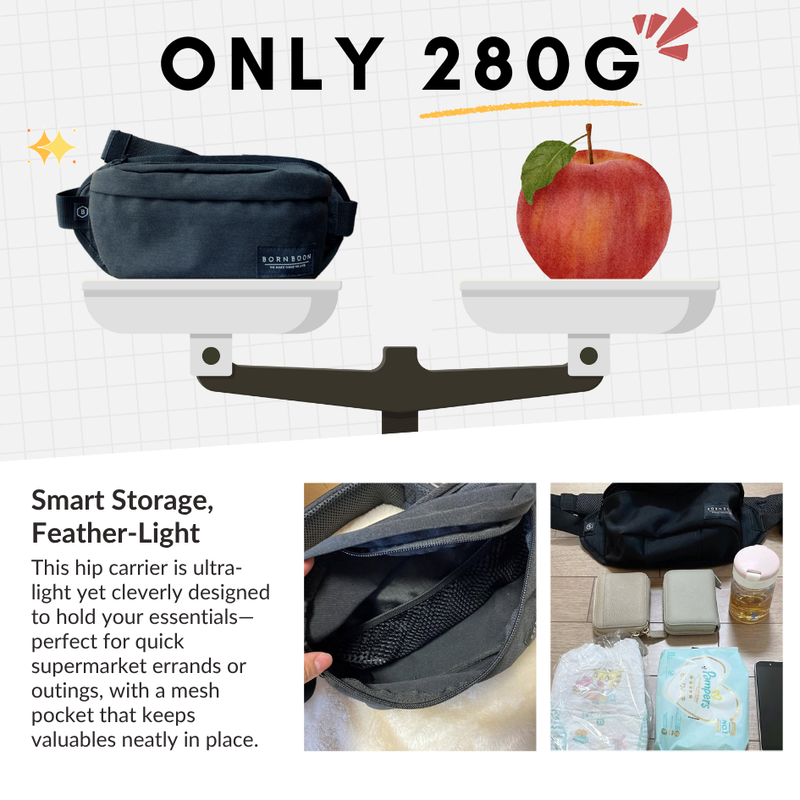 BORNBOON Hip Seat 3 in 1 Baby Carrier | Sling Bag_3