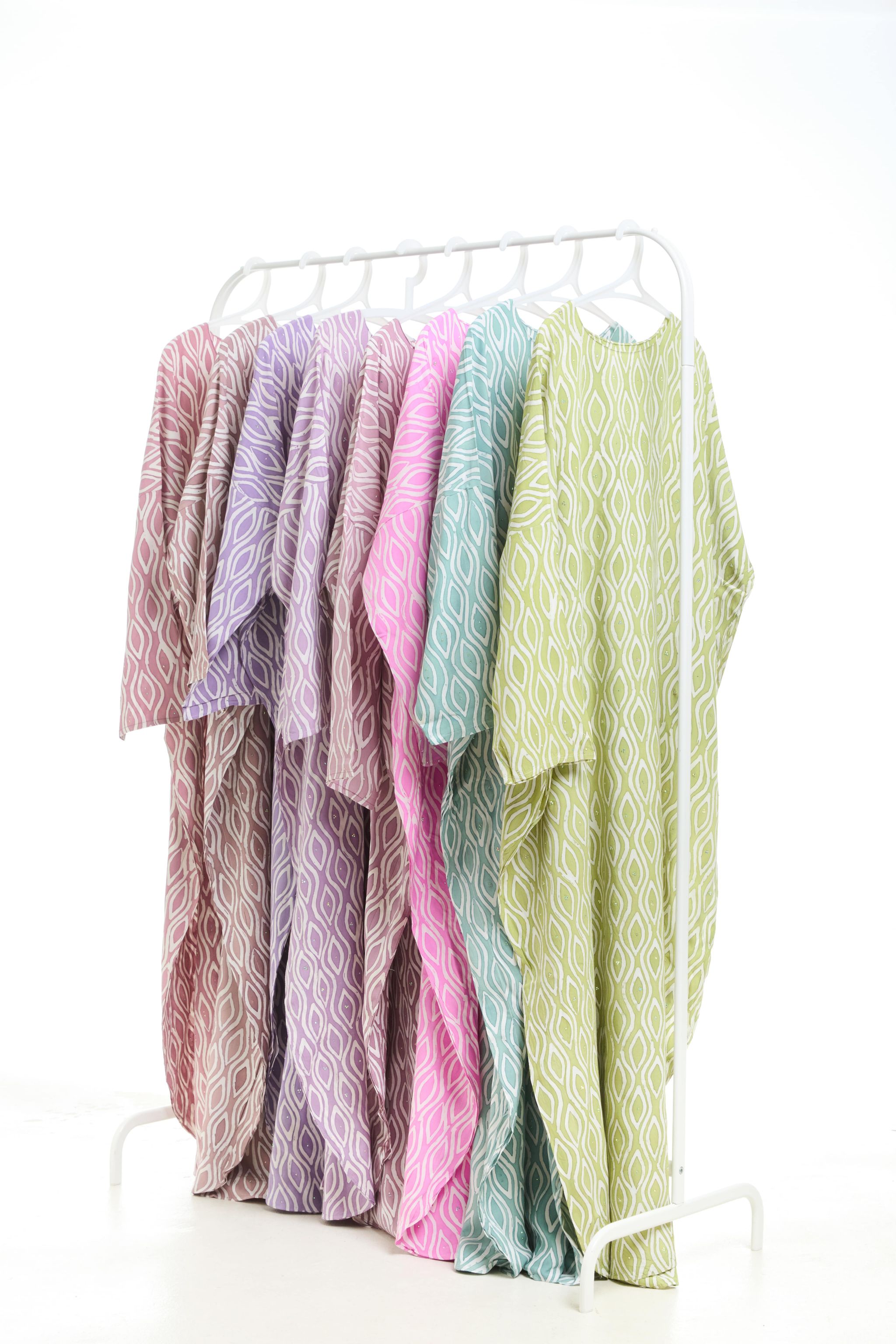 KAFTAN ABAYA DAUN WITH DIAMANTE CRYSTAL LONG SLEEVE  : PURPLE BELACAN_3