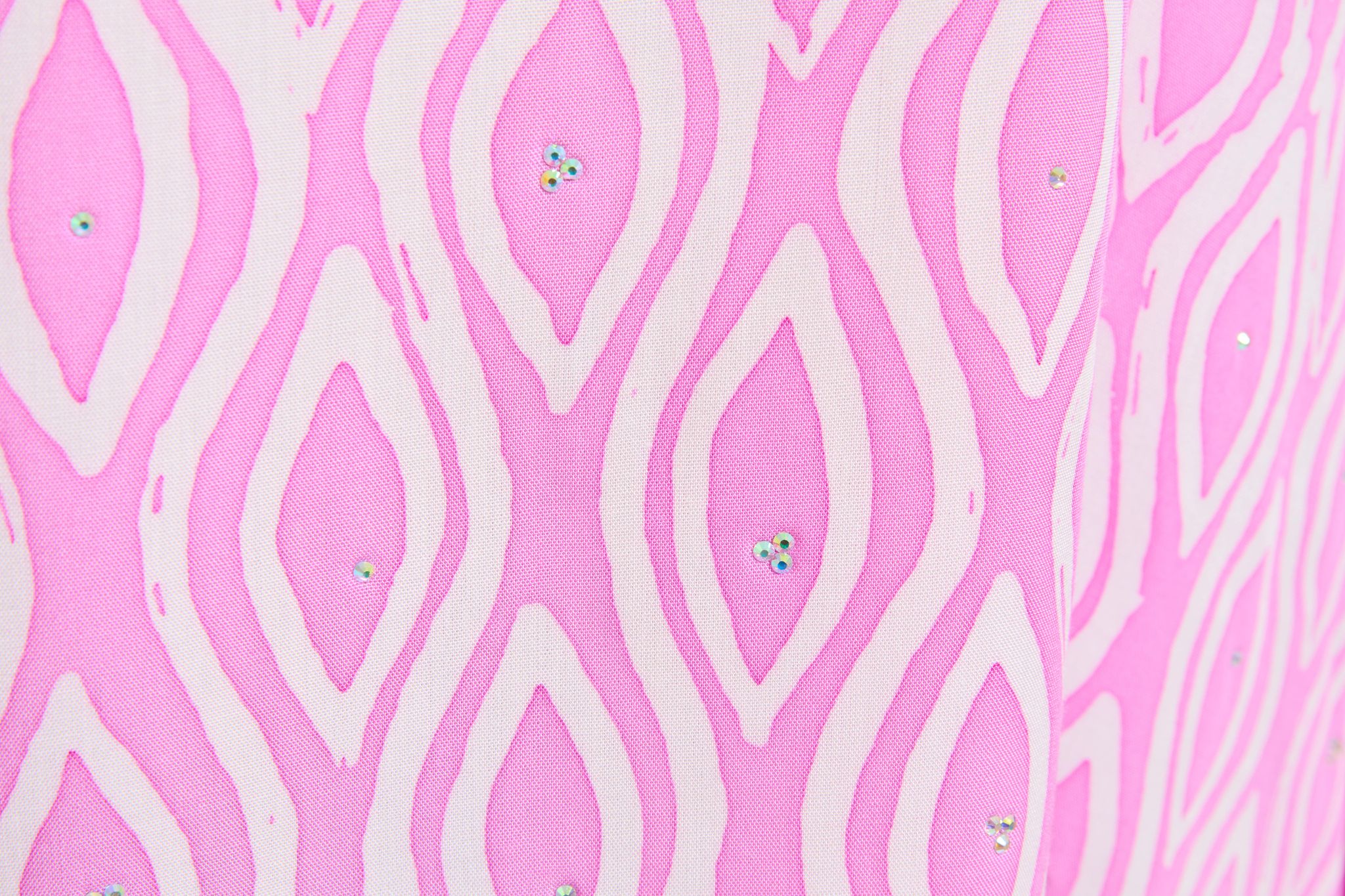 KAFTAN ABAYA DAUN WITH DIAMANTE CRYSTAL LONG SLEEVE  : PINK_2