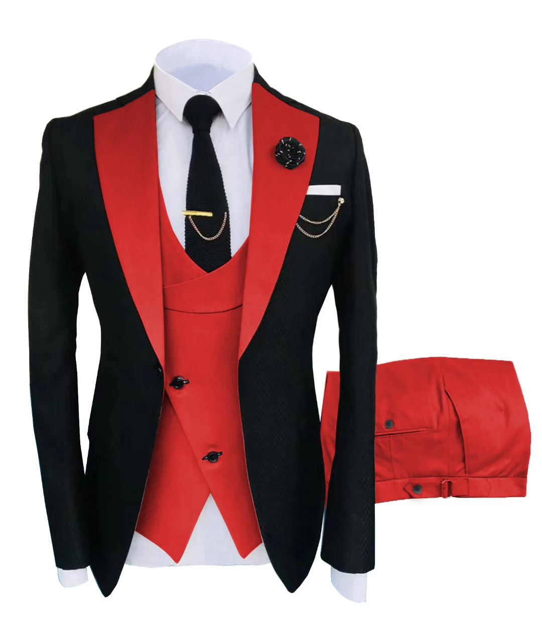 Business Suit Men's Large Size Three-Piece Suit Formal Dress Slim-Fit Banquet Groom Best Man Suit Three-Piece Set_0