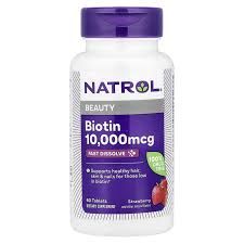 بيوتين10000مجم60قرص فراوله ناترول (Biotin)_0