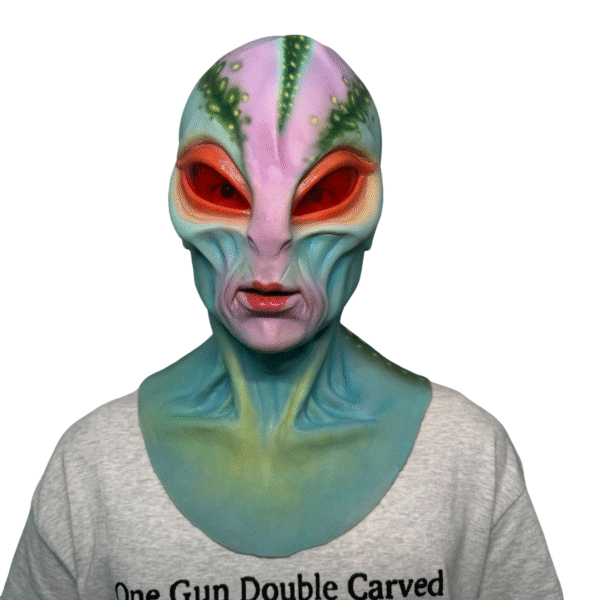 Colorful alien silicone mask headgear_0