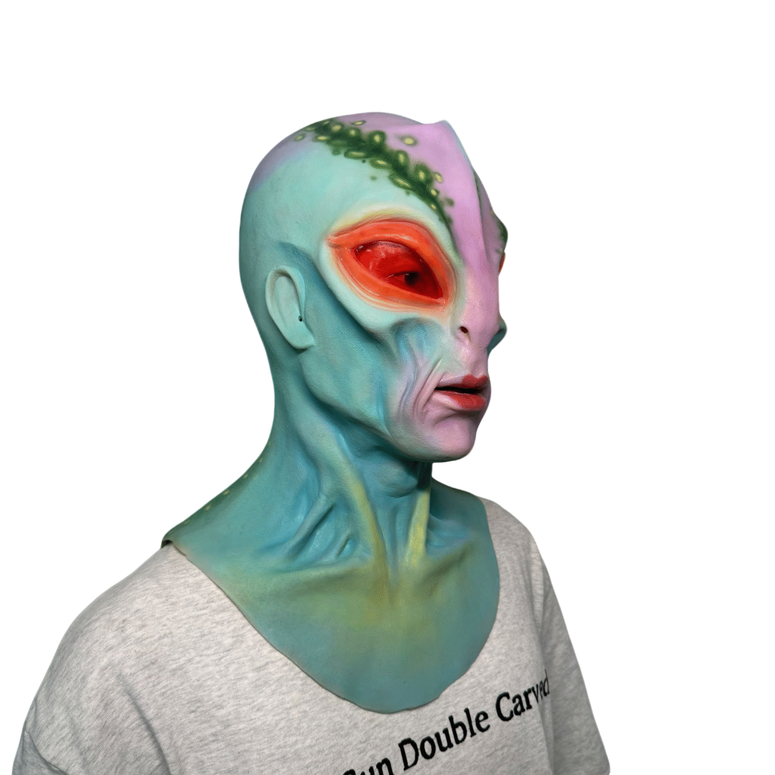 Colorful alien silicone mask headgear_5