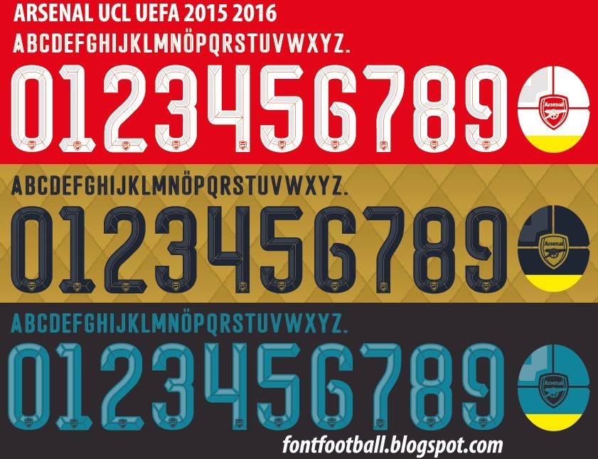 Font Vector Arsenal UCL 2015 2016 kit_0