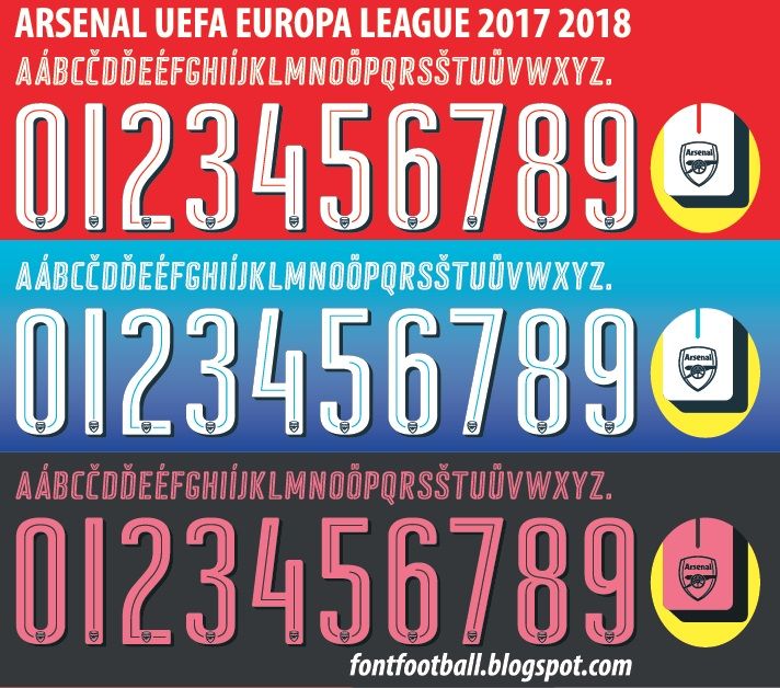 Font Vector Arsenal Europa League 2017 2018 kit_0