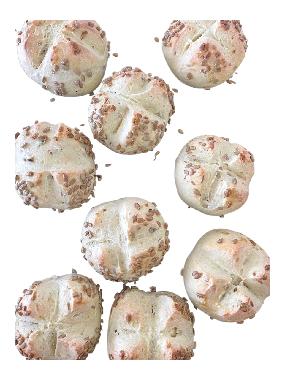 Handmade German Breakfast Rolls with sunflower seeds 500 g (5-6) / Panecillos alemanes artesanales para desayuno with sunflower seeds 500 g_0