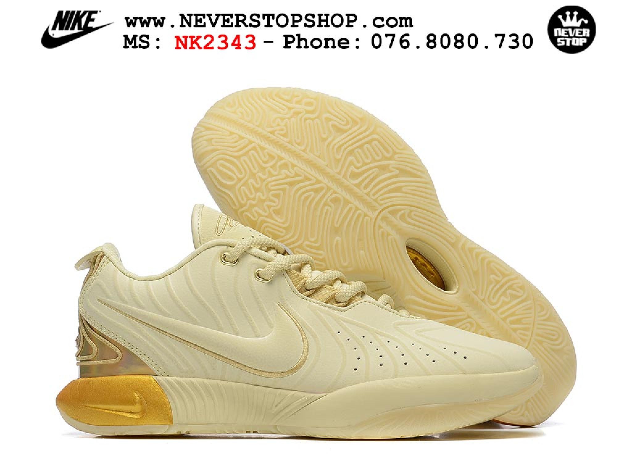 N LEBRON JAMES 21- WHITE/GOLD - BASKETBALL SHOES_1