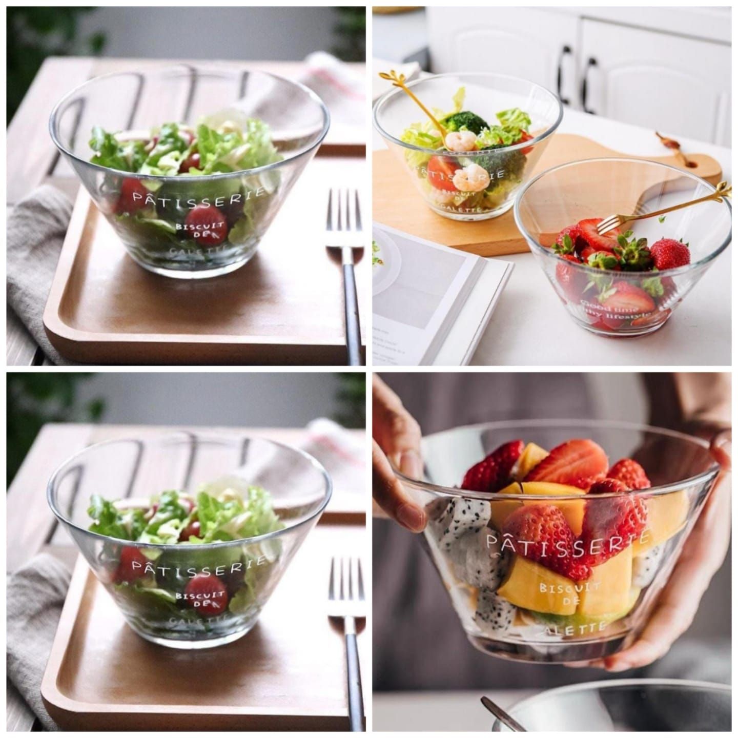 2 Piece French Glass Dessert Bowls_0