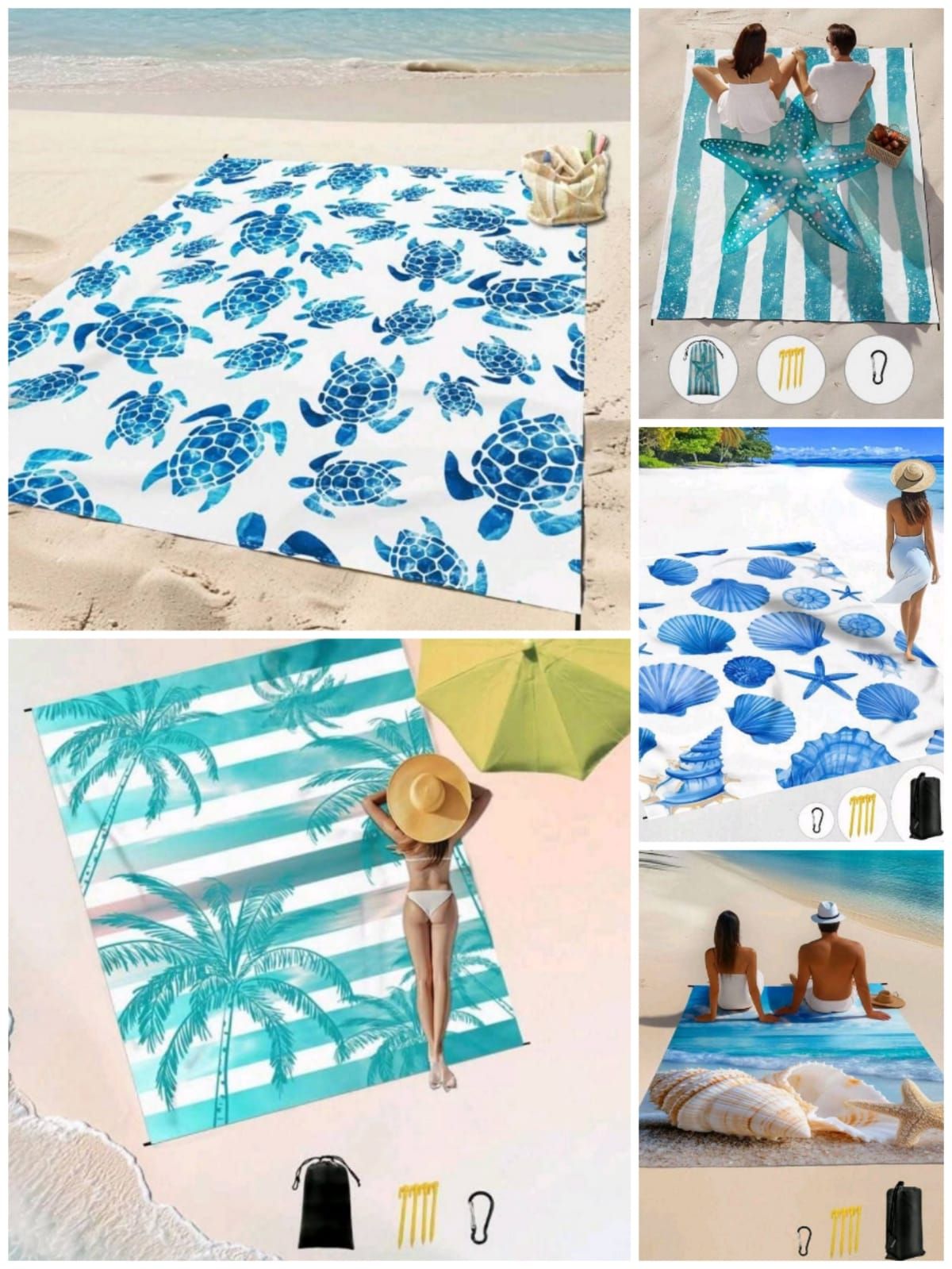 1 Piece Large Waterproof Beach Blanket_0