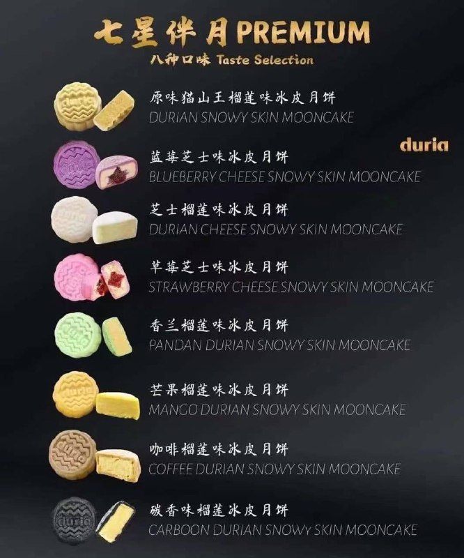 七星伴月·猫山王榴莲冰皮月饼_8