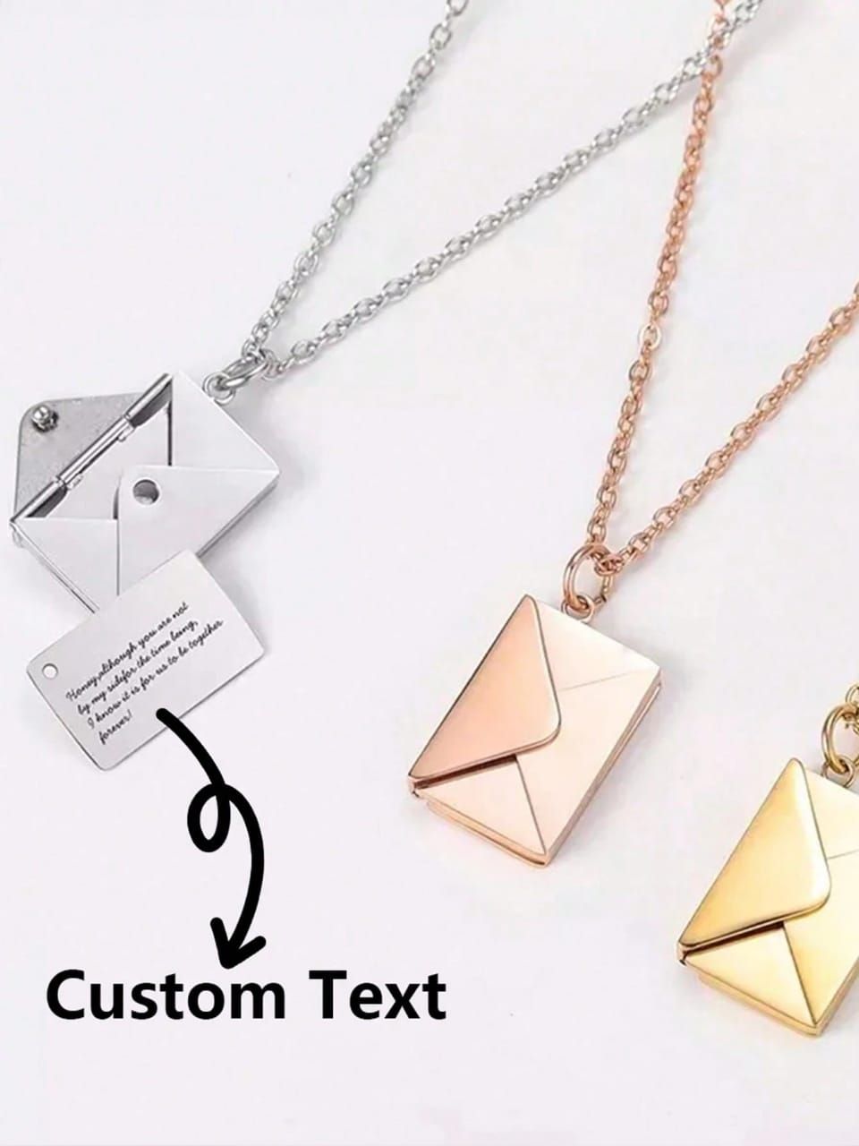 1 Custom Stainless Steel Engraved Name/Text Love Letter Necklace, Personalized Jewelry_0
