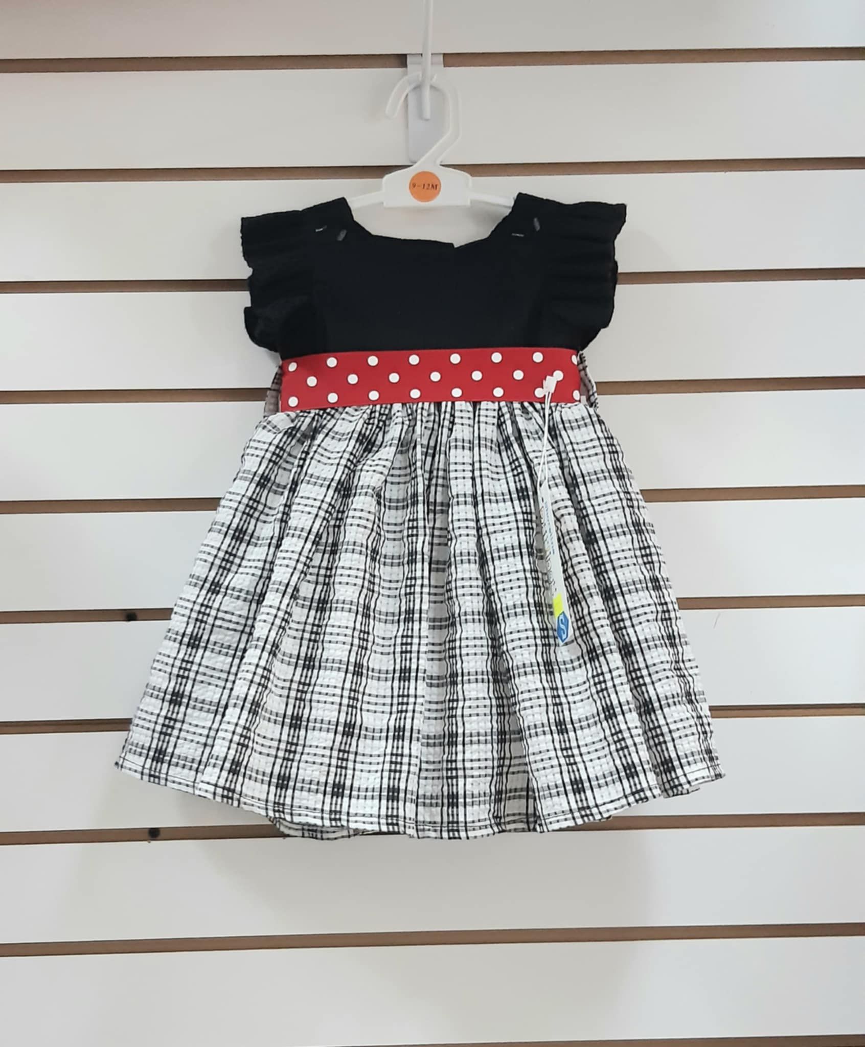 DARLINGS BLACK AND WHITE PLAID WITH RED DRESS_0