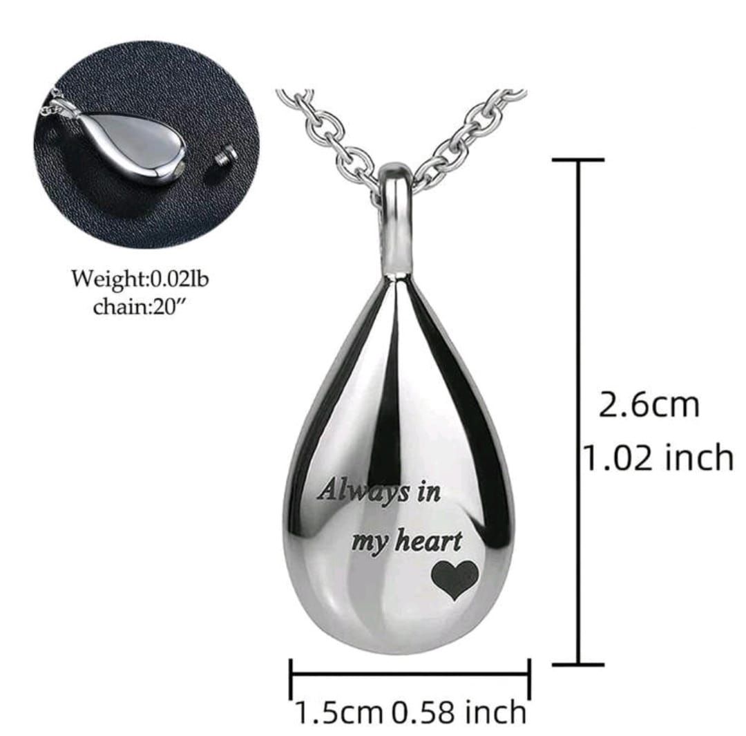 Teardrop Cremation Necklace For Ashes  _1