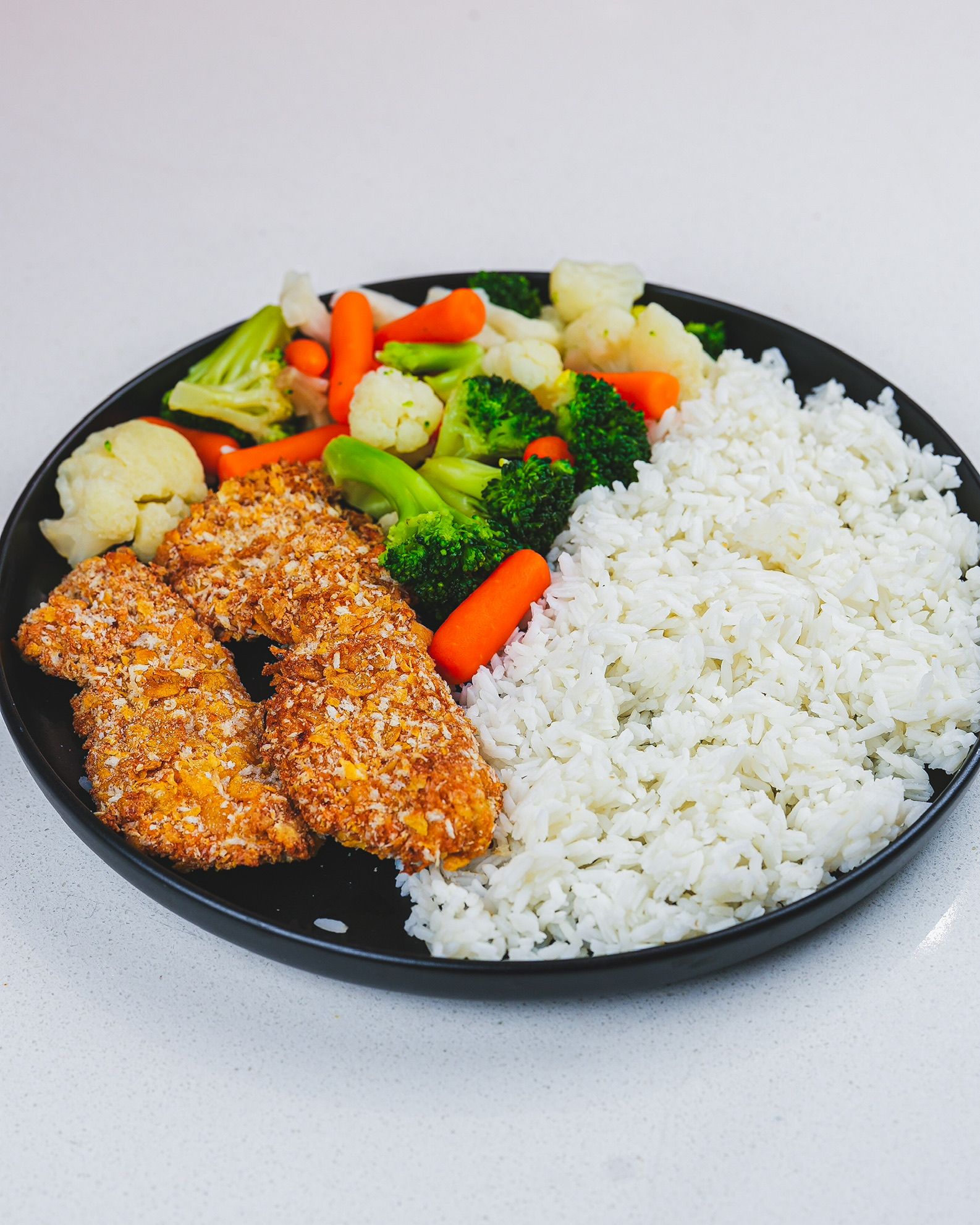 Crispy Chicken with rice & veggies_0