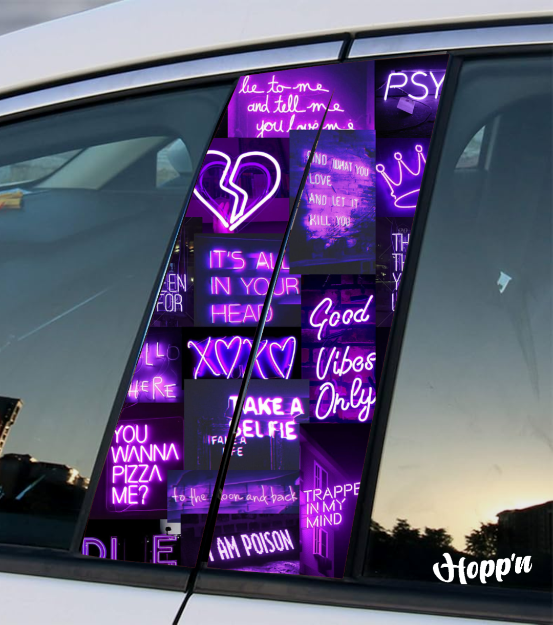 Purple Sass neon B Pillar Sticker_0
