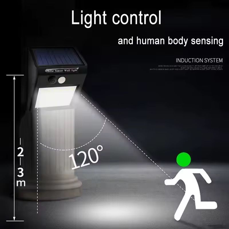 Lámpara led con panel solar, detector de movimiento y foto celda _1