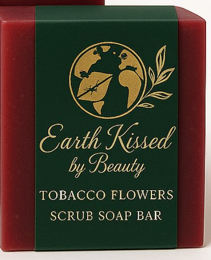 Earth Kissed by Beauty Tobacco Flowers Scrub Soap Bar BA _0