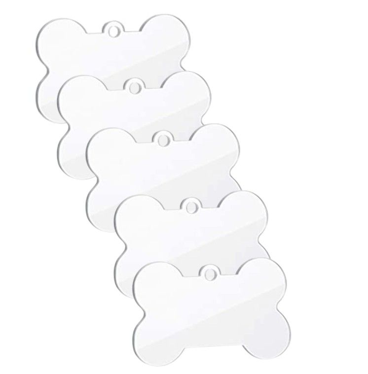 Clear Acrylic blank keyring - dog Bone _0