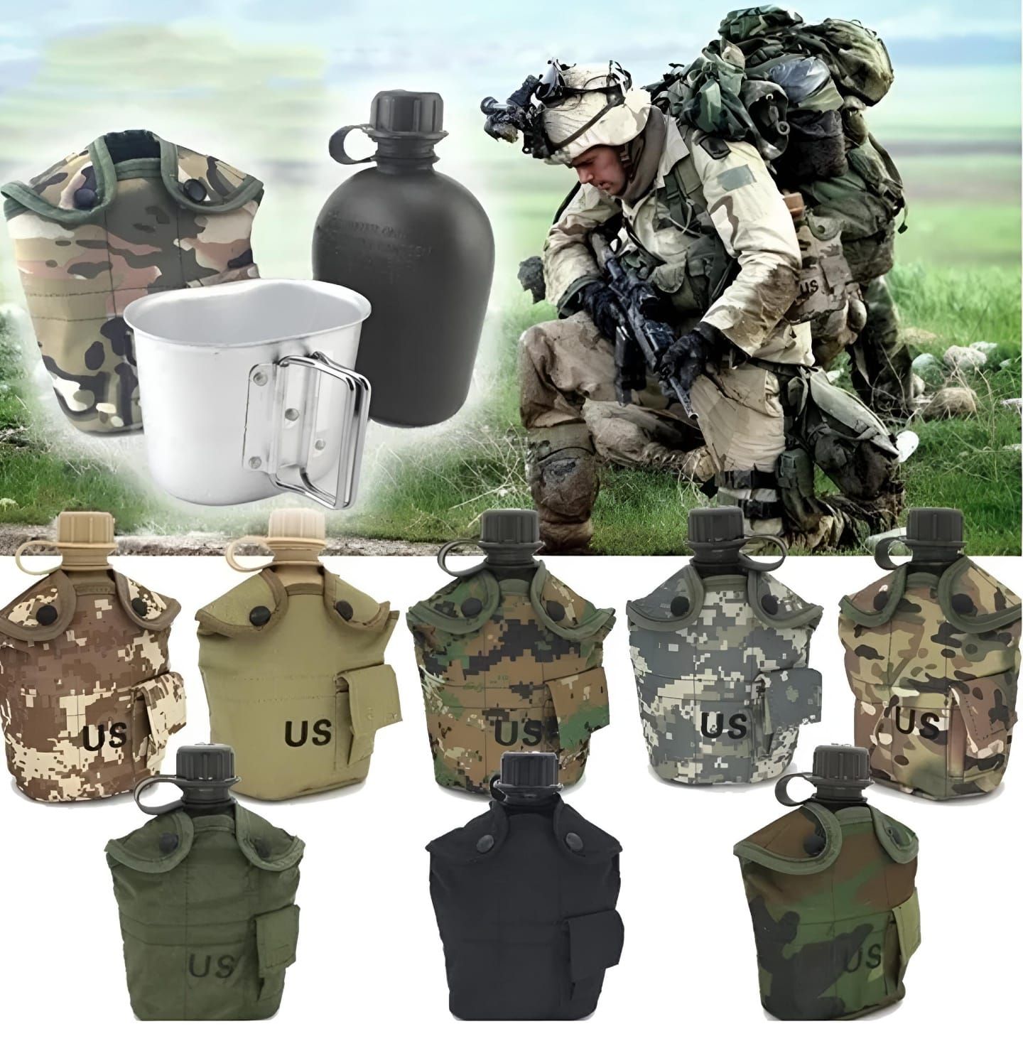 Outdoor Tactical Water Bottle Gift for Hom_0