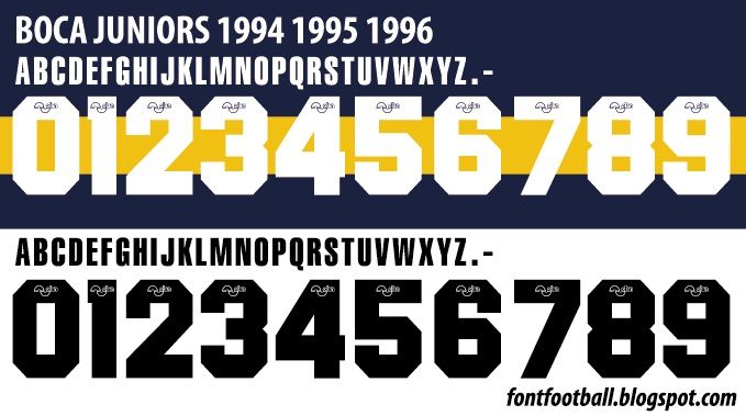 Font Vector Boca Juniors 1994 1995 1996 kit_0