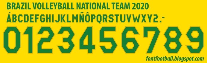 Font Vector Brazil Brasil Volleyball 2017 2018 2019 2020 kit_0