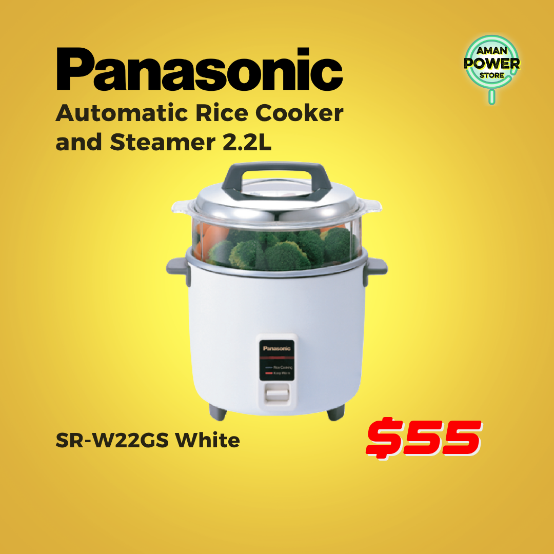 PANASONIC AUTOMATIC RICE COOKER AND STEAMER 2.2L SR-W22GS WHITE_0