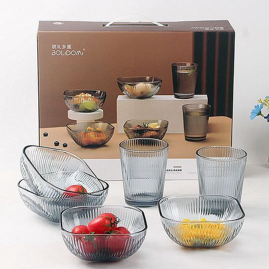 6 Piece Glass Bowl & Cup Set_0