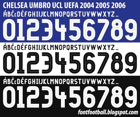 Font Vector Chelsea Umbro UCL 2004 2005 2006 kit_0