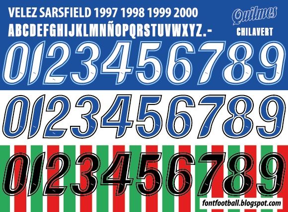 Font Vector Club Atlético Vélez Sársfield 1997 1998 1999 2000 kit_0